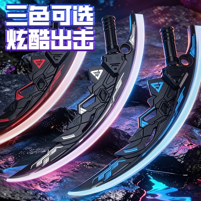 Spada Curva LED Cyberpunk Luminosa, Lama Ricaricabile per Cosplay, Decorazione Stanza e Servizi Fotografici, Giocattolo Sicuro