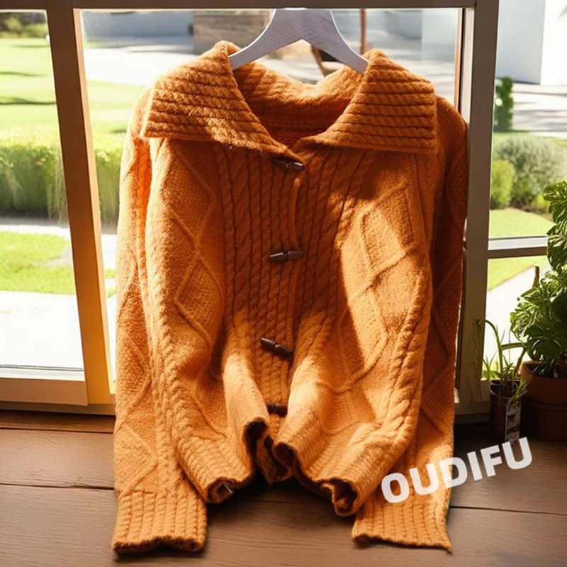 

Heavy Duty button sweater Jjacket For Women Loose Autumn Winter New Sweet women's Soft Sticky Long Sleeved Knitted Cardigan Top