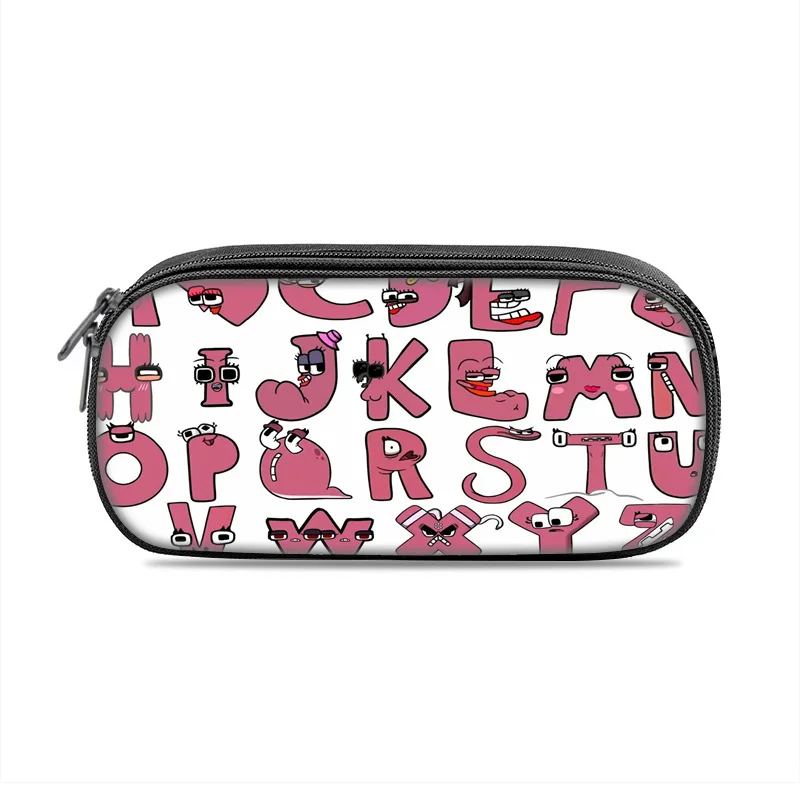 Alphabet Lore pencil case with cartoon printed letters and large capacity cute primary school boys and girls universal new model