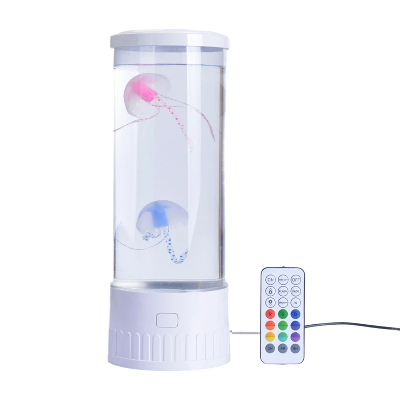 

ABMR-Jellyfish Lamp Aquarium Ocean Night Lights 7Colors LED Jellyfish Mood Lights With For Home Bedroom Desktop Decoration