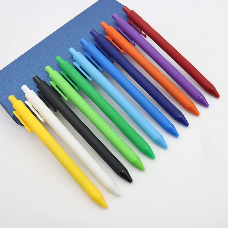 100PCS Macaron Ballpoint Pen Candy Color Cute Press Gel pens Office Supplies Student Pen School Writing Stationery Wholesale