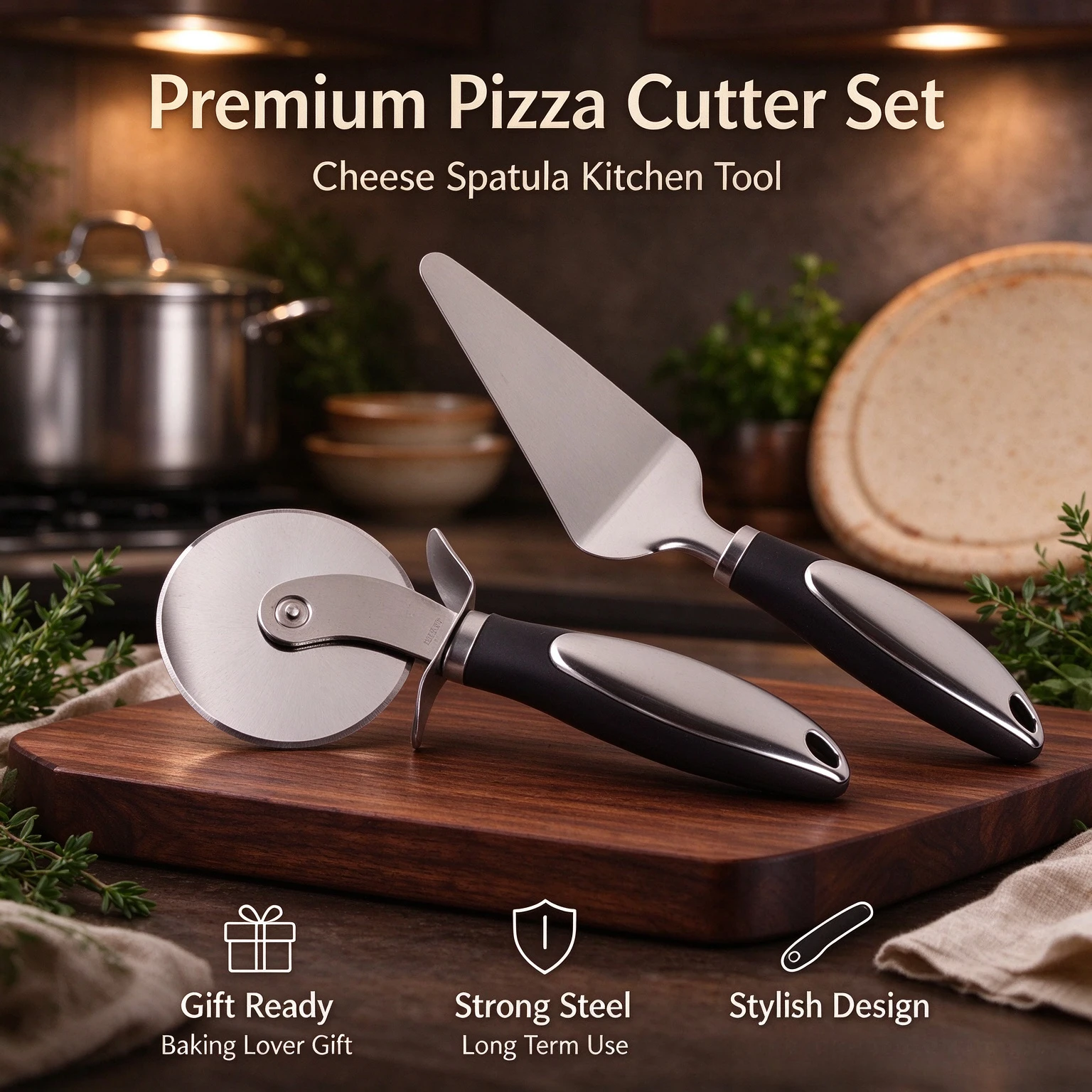 Cortador de pizza em aço inoxi - Kitchen Roller Baking avaliação e preço