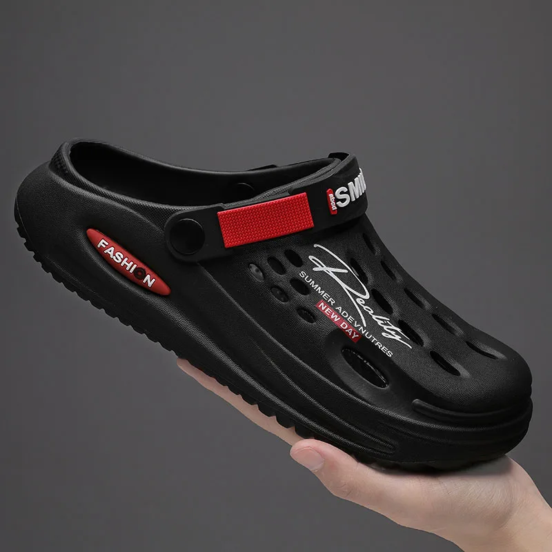 Men's Slippers EVA Hole Mens Mules Non-Slip Slippers thick Soft Platform Slide Fashion Comfortable Men's Sandals Summer Shoes image 6