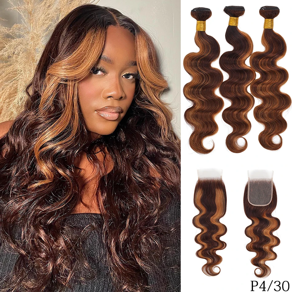 

100% вьетнамские волосы Ombre Piano Color Bouncy Wave 2/3 пучка с HD кружевной застежкой Медовая блондинка Объемная волна с кружевной застежкой 4X4