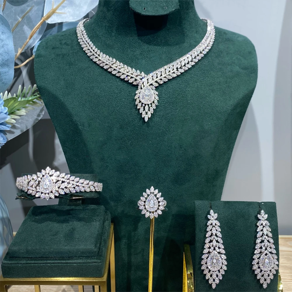 GODKI Famous Brand 2layers Luxury African Jewelry Sets For Women Wedding Party Zircon Crystal Dubai Bridal Jewelry Set Gift