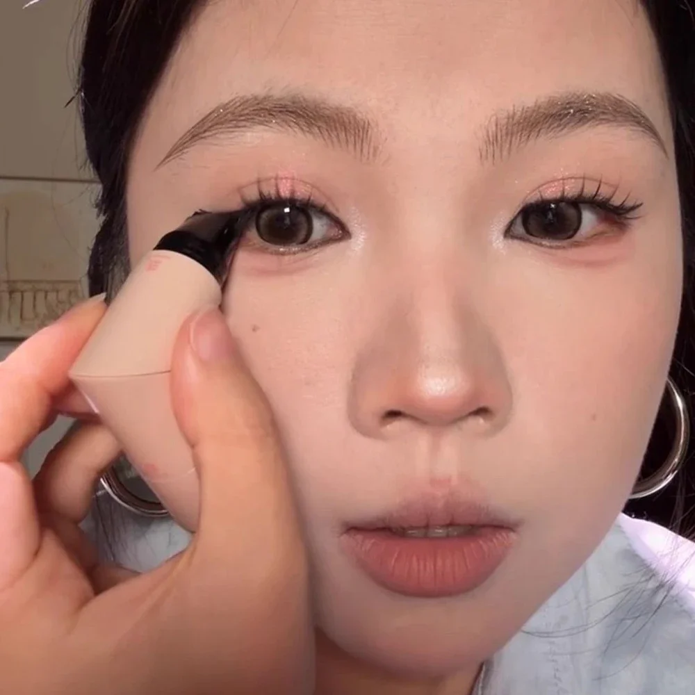 رؤوس مزدوجة كحل ختم أسود براون ماكياج عيون قالب أداة مقاوم للماء طويلة الأمد العين اينر تمديد كوميستيك #3