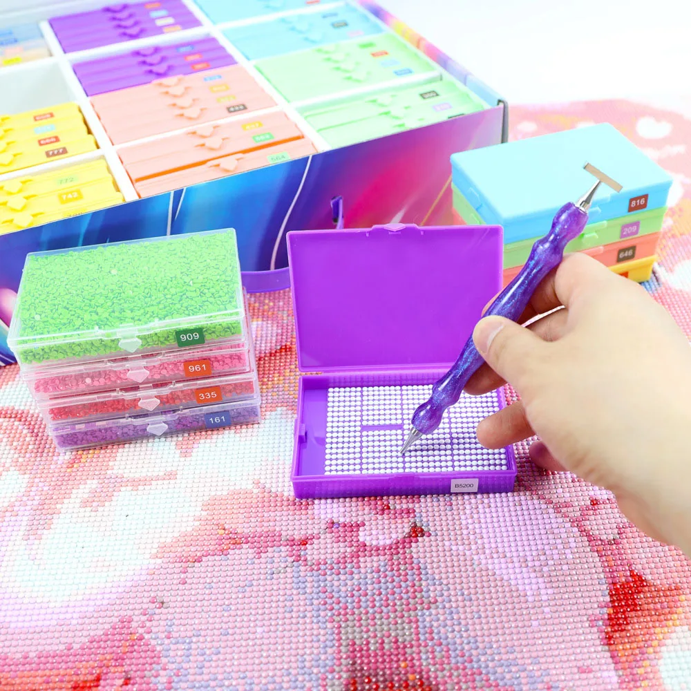 12/24/48/60pcs Diamond Painting Storage Containers Trays, Diamond Painting Accessories Trays with Lids, Diamond Art Storage view 3