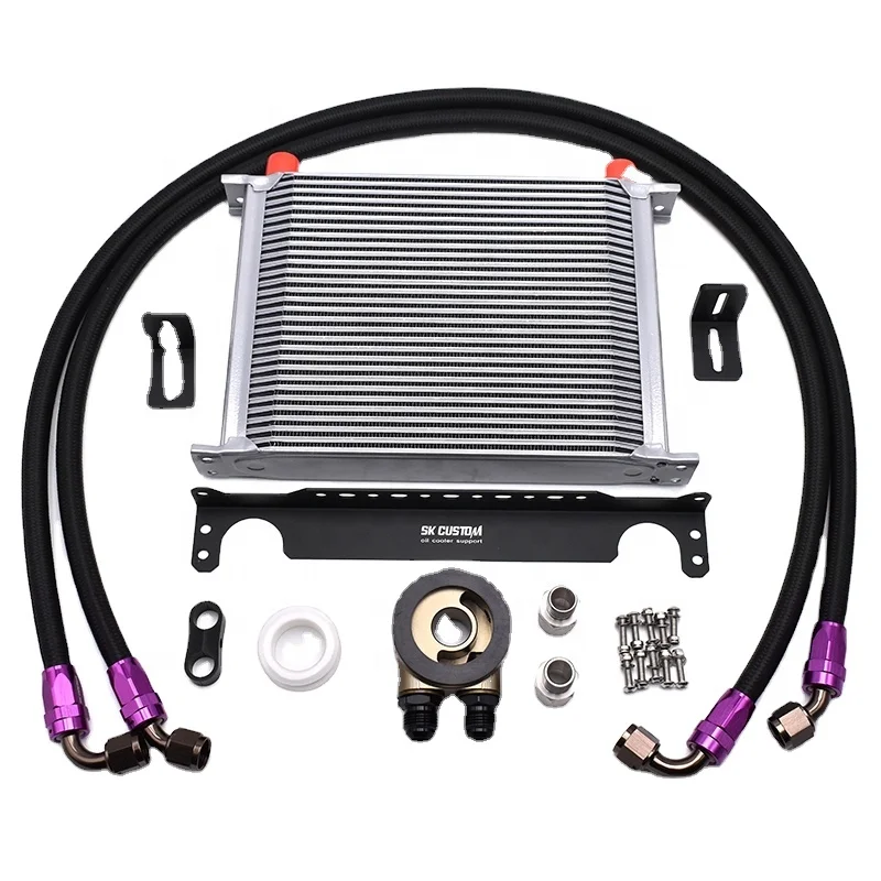 British Style Universal AN10 Oil Cooler Kit 30 Row Aluminum Oil Cooling Radiator Kit