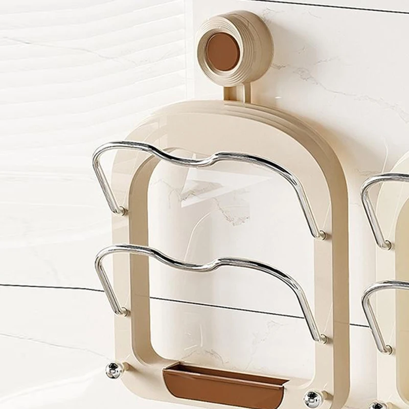 Kitchen Organizer Rack Wall Hanging Pot Cover Drain Rack No Punching Kitchen Pan Cover Cutting Board Organizer Holder