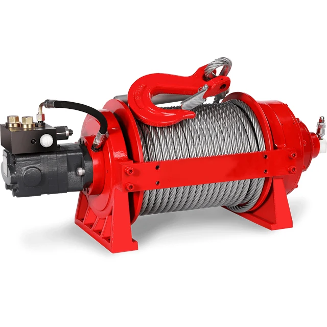 10 Tons 15000 Lbs Hydraulic Towing Winch with Steel Wire Rope for Vehicle Recovery Tow Truck Boat Cranes Auto