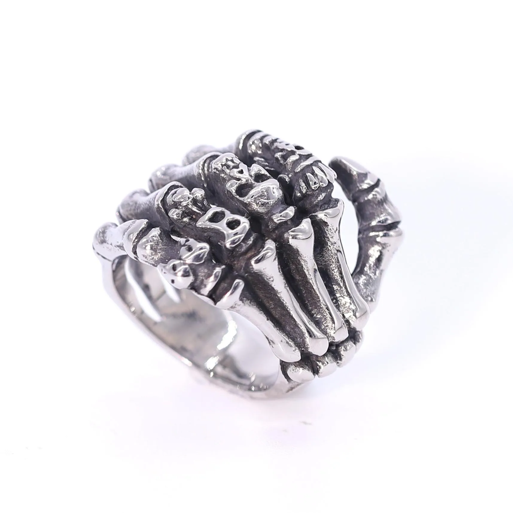 Gothic Skull Stainless Steel Rings Cthulhu Demon Satan Goat Head Steampunk Skull Hand Bones Angel Egyptian Mummy Biker Rings