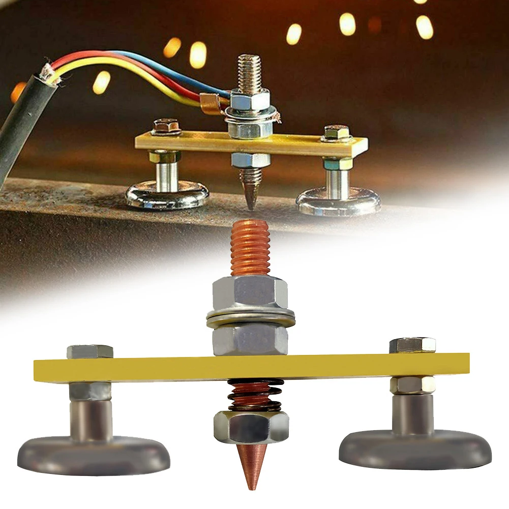 Nuovissimo supporto per saldatura a morsetto a terra doppia saldatura per saldatura elettrica testa magnetica a terra Fix per saldatura magnetica