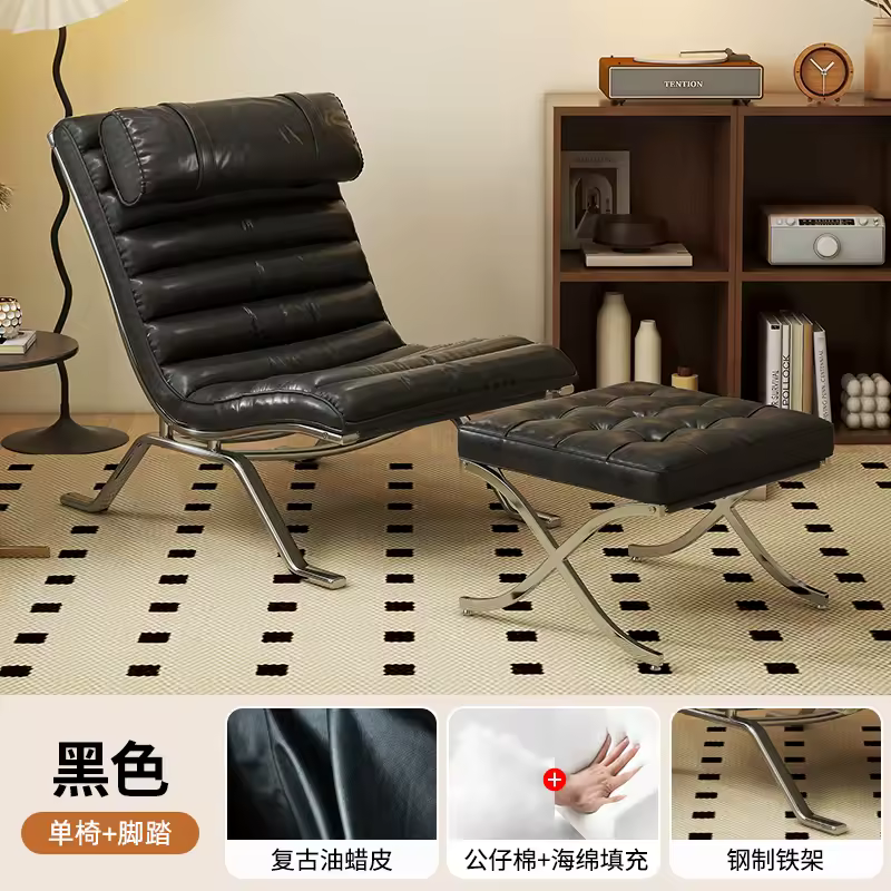 Single Sofa Chair Minimalist Light Luxury Living Room Middle-aged Style High-end Designer Sofa Chair Lazy Leisure Recliner - Image 10