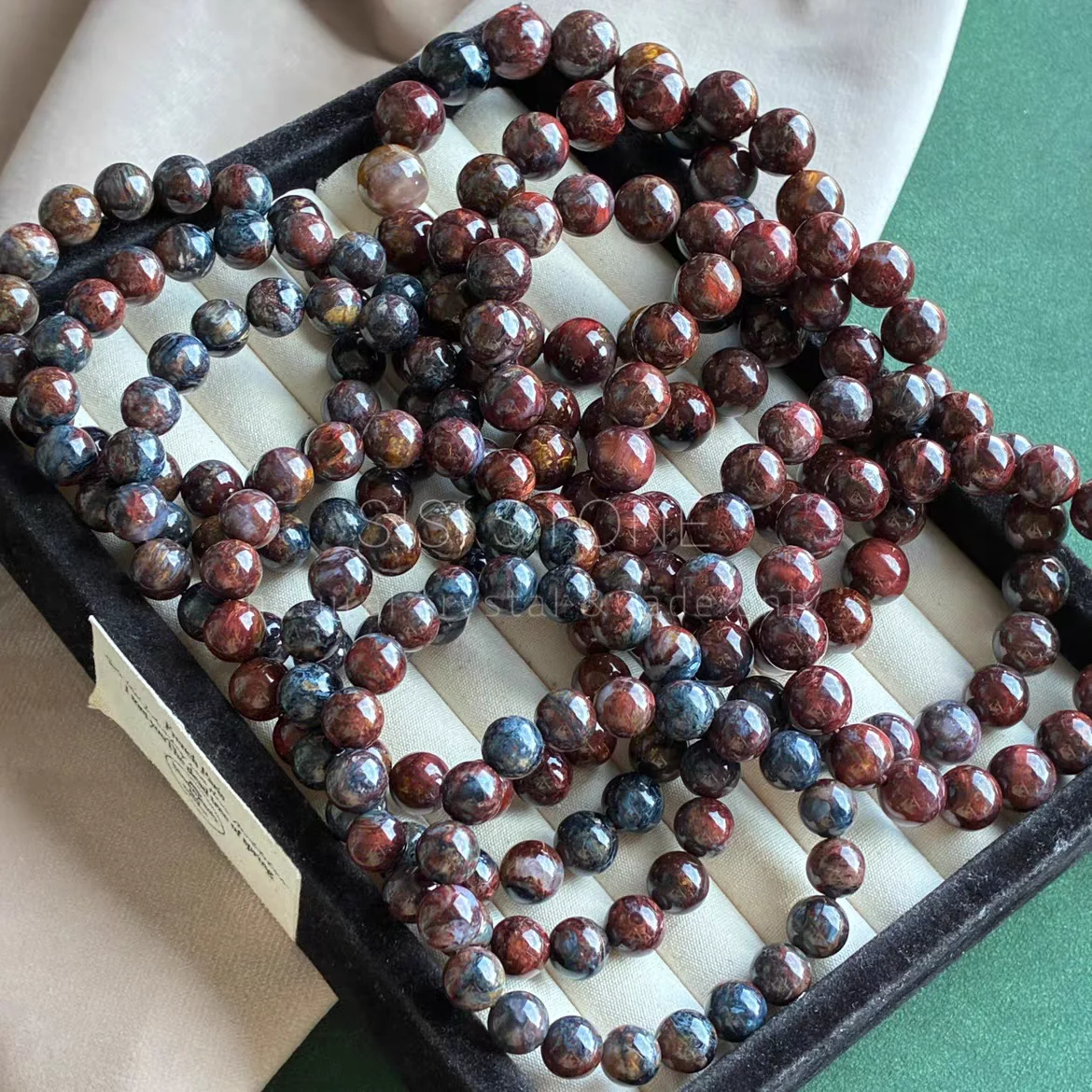 

Браслет из натурального пирсита, эластичный, разноцветный, камень пирсит из Намибии, качество AAAAAA