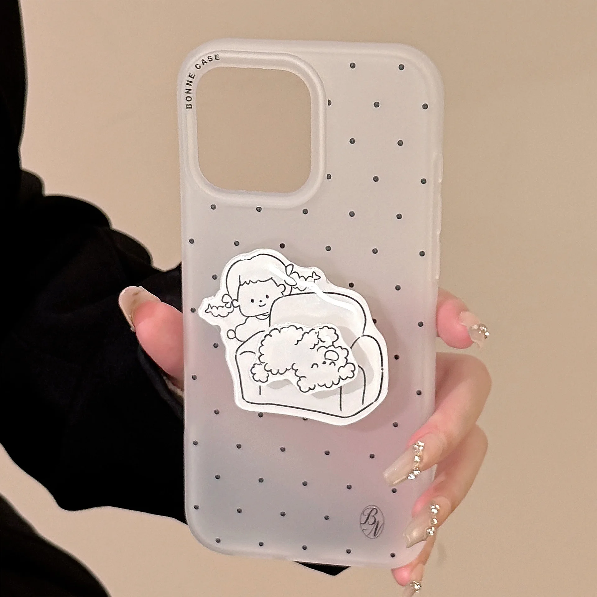 

Simple Cartoon Rotating Stand Soft Suitable Mobile Phone Case With Stand For iPhone16POR/15promax Phone Case For iPhone13/14 Pro