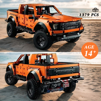 New 1379Pcs Technical Ford Raptors F150 Pickup Truck Sports Car Building Blocks Racing Vehicle Model Bricks Toys for Kid Gifts
