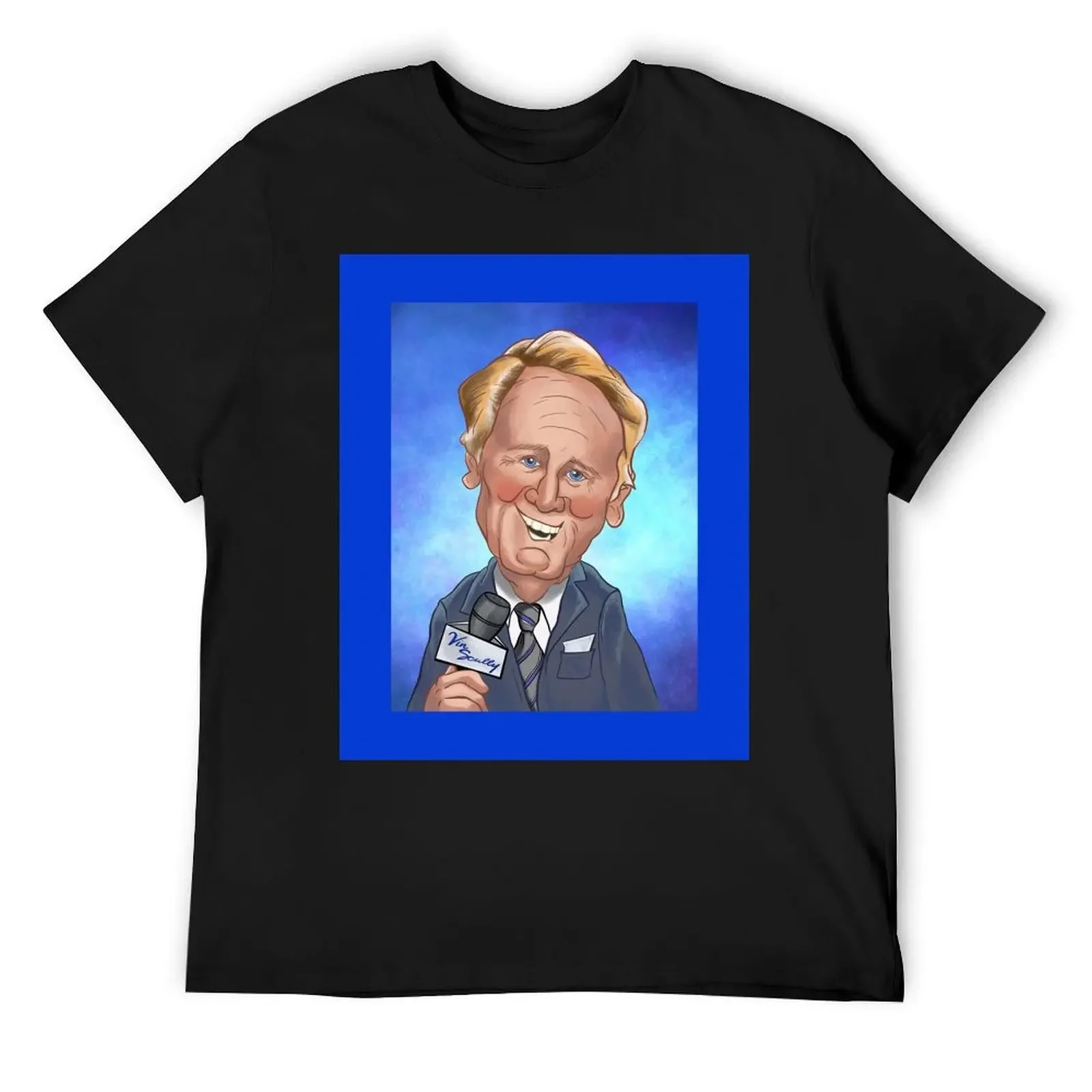 Vin Scully, Dodger Blue T-Shirt cheap stuff anime t shirts oversized graphic tee men t shirts