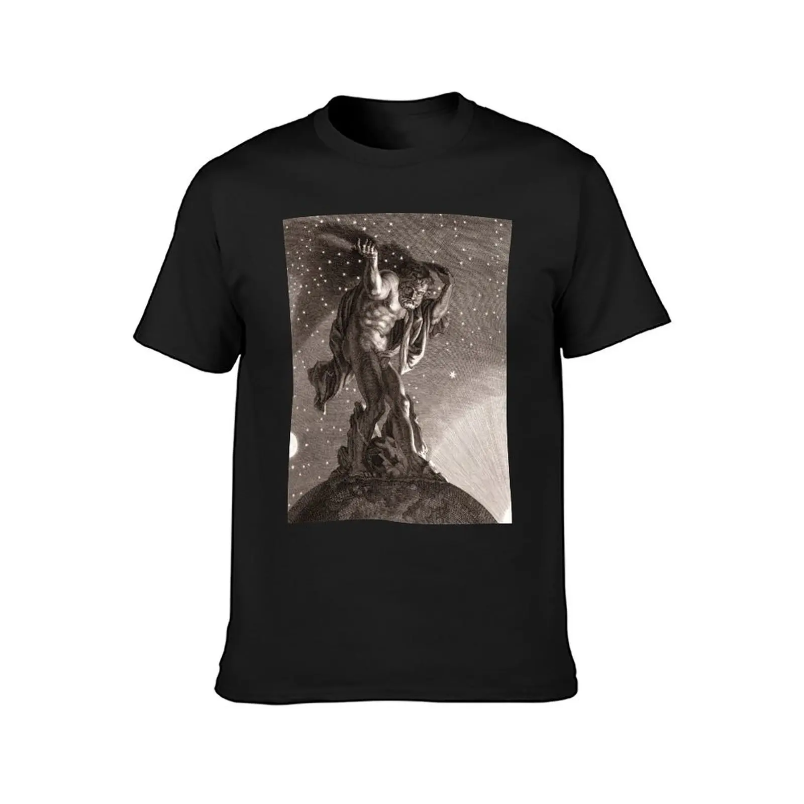 Atlas Supports the Heavens on His Shoulders by Bernard Picart T-Shirt funnys blanks mens workout shirts