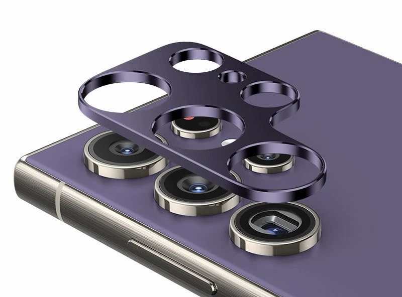 For Samsung S24ultra lens frame S24+camera protective film hollowed out alloy transparent integrated glass camera cover