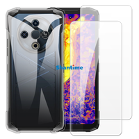 Soft Case + 2 Pack Tempered Glass Screen Protectors for Doogee Fire 6 Full-Body Protection
