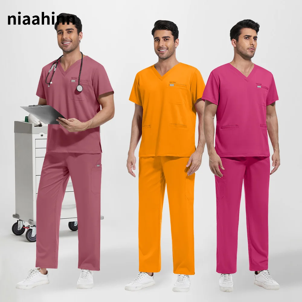 

Lightweight Medical Nurse Accessories Anti-wrinkle Surgical Uniforms Men Jogger Scrubs Suit Breathable Nursing Clinical Workwear