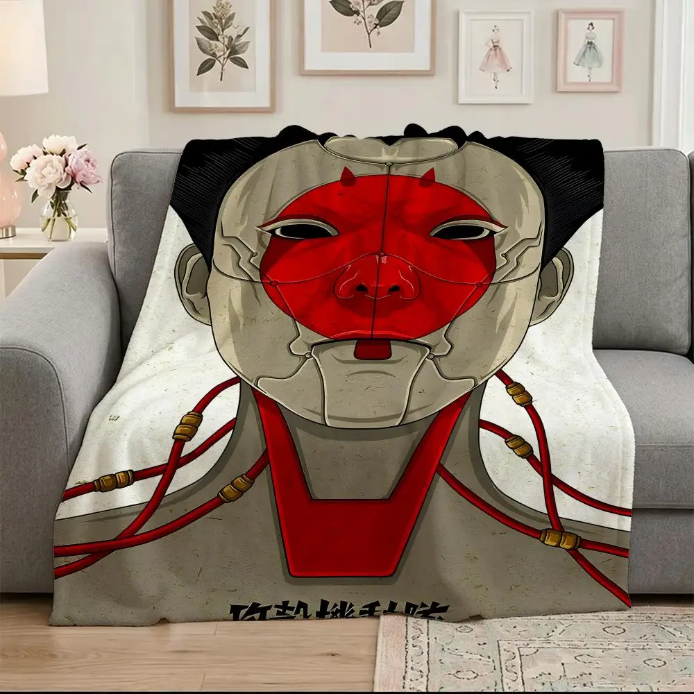 G-Ghost i-in t-the-Shell Throw Soft Warm Flannel Blanket, Multi-use Throw for Bed Sofa Office, Air Conditioning Nap Blanket
