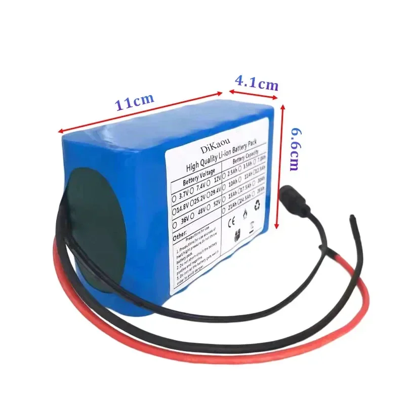 24V 6S2P 18650 Lithium-ion Battery Pack 7000mah High Capacity Suitable for Electric Bicycles and Mopeds Built-in BMS Battery