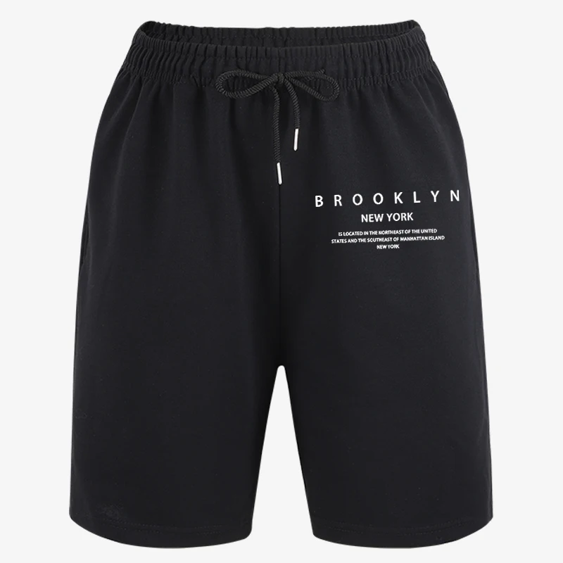 

Brooklyn New York Letter Printed Summer Casual Gym Short Pants Man Loose Comfy Shorts Breathable Daily Sportpants Fashion Pants
