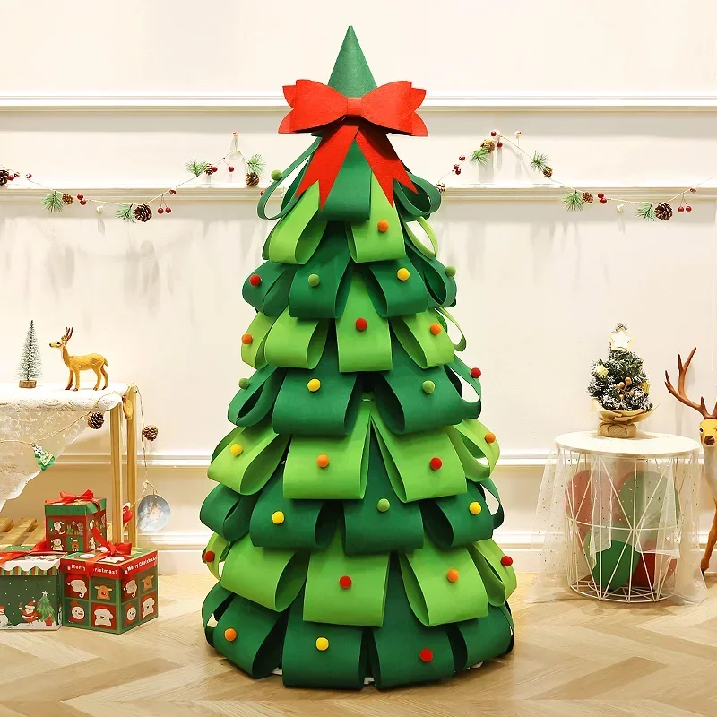 

150cm Pop Up Christmas Tree New Year Artificial Felt Christmas Tree Floor Household Ornaments Decorazioni Natalizie Home Decor