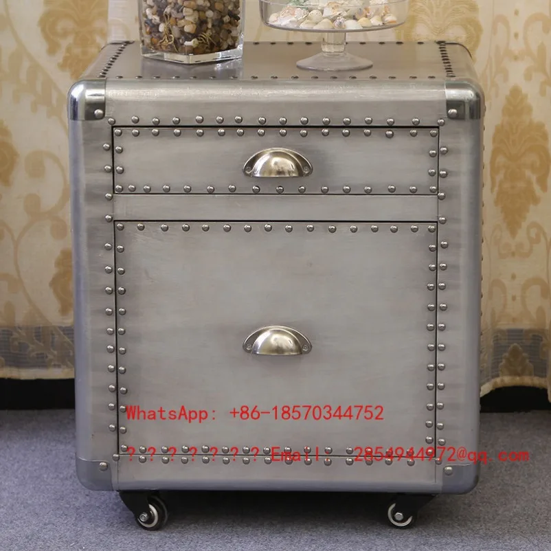 

Бутик-мебель: Европейский аристократический ретро-шкаф для документов из старинного алюминия, креативный прикроватный столик для демонстрационной комнаты