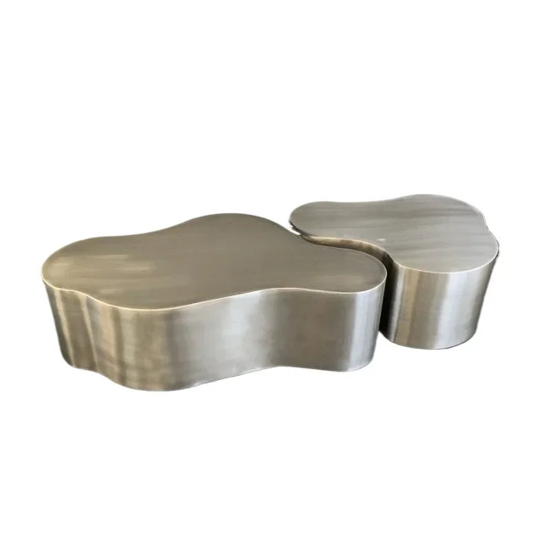 

Light luxury stainless steel cloud coffee table Modern creative and fashionable living room Hotel sales department