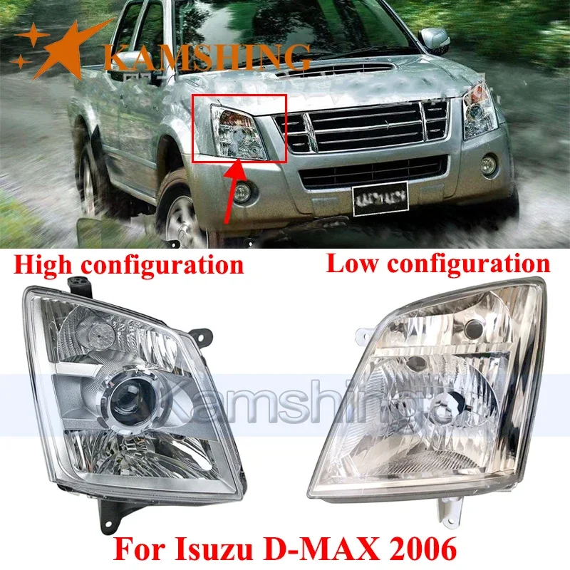 

CAPQX 1pair Front Bumper Headlight For Isuzu D-MAX 2006 Pickup Front Headlamp Head Lamp Head Light