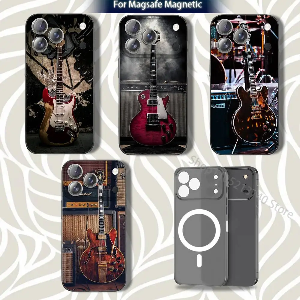 

Korean Trend G-Guitar Phone Case For iPhone 16,14,11,17,13,15,12,Air,Plus,Pro,Max,E,Mini Frosted for MagSafe Magnetic Grey