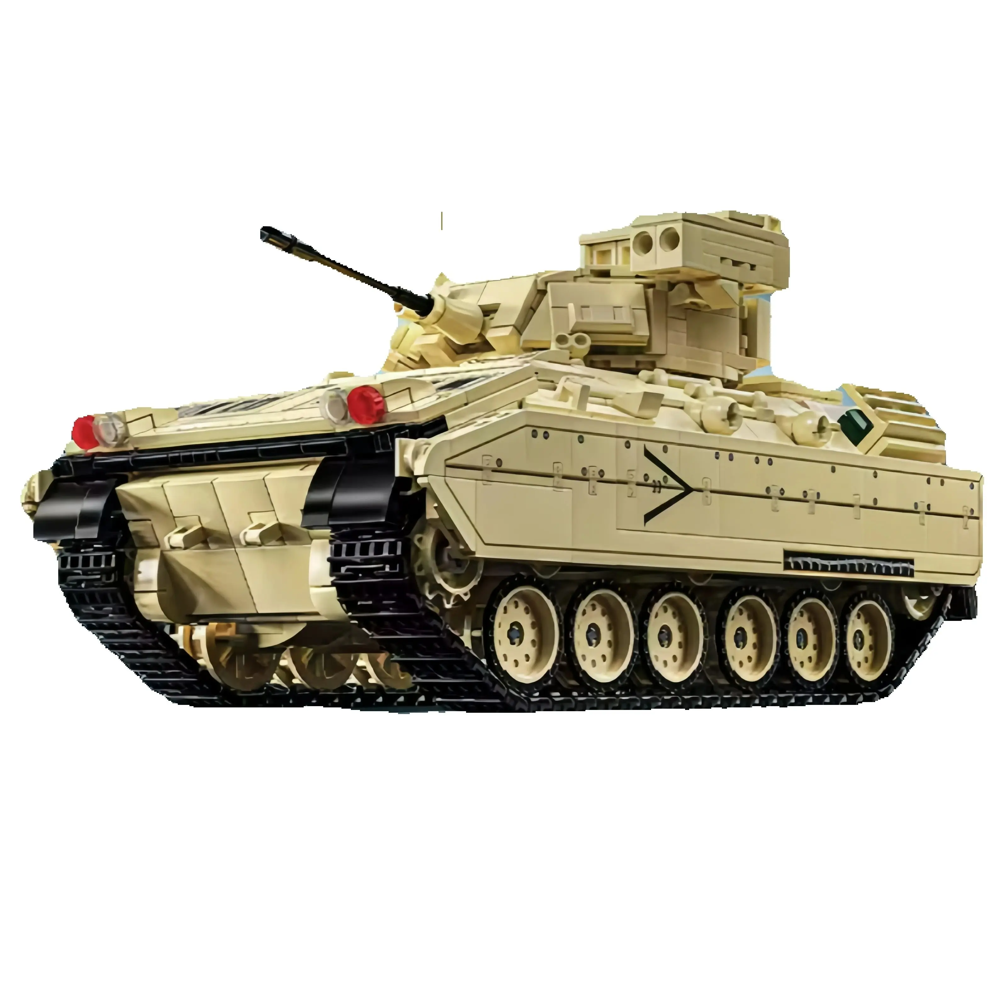 Militärisches M2 Bradley Kampffahrzeug Baukasten Schweres Kettenfahrzeug Panzerfahrzeug Bausteine Spielzeug Geschenk für Jungen – Detail 8