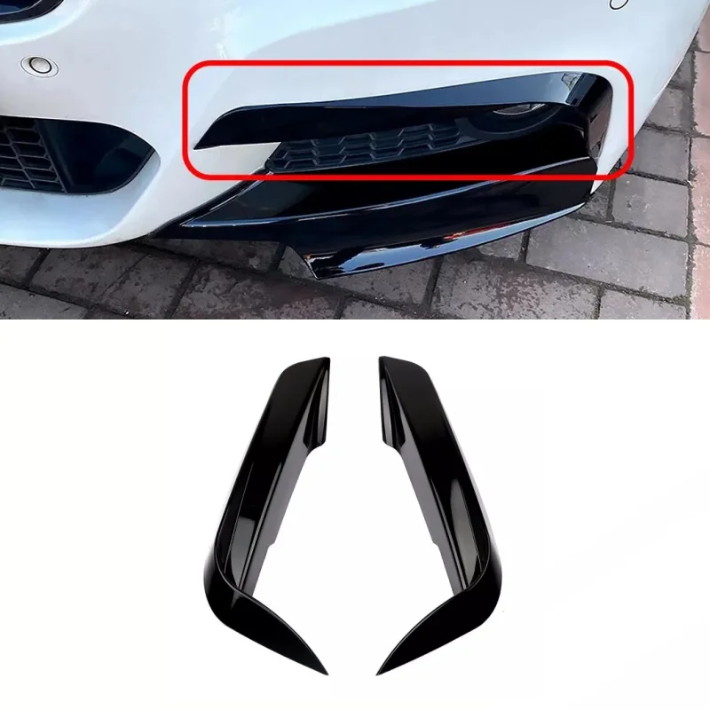 

A Pair Front Separators For Bmw F30 F31 3 Series M Style Front Lip Spoiler Splitter Gloss Black 12-2018 Exterior Parts