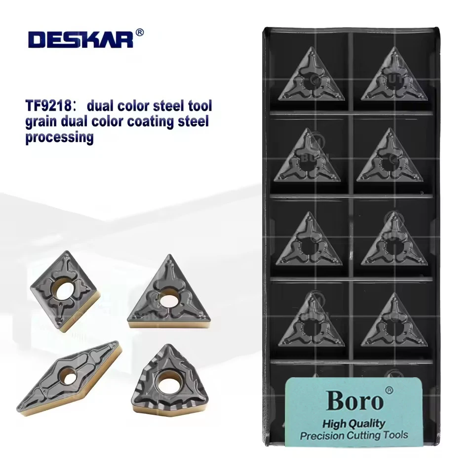 

DESKAR 100% Original Blade TNMG WNMG CNMG VNMG TF9218 Dual Color Steel Tool Hard Metal Grain Dual Color Coating Steel Processing