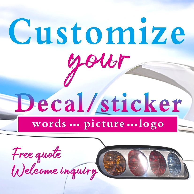 Custom Graphics and Text Car PVC Stickers Customised Anime Sticker ink Print colorful logo Decals Personalised Decorative