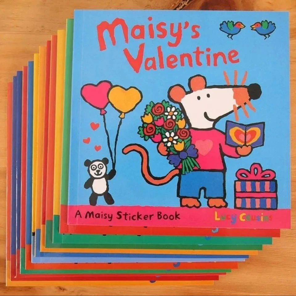 12 Books/Set Maisy Swim Bag Wave Mice Mouse English Picture Book Children Story Book Sticker Book IQ EQ Training