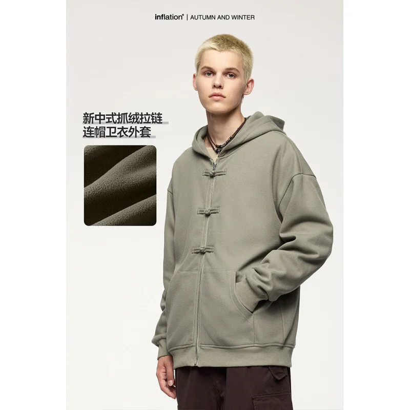 High-end fleece hooded sweatshirt comfortable warm outdoor sports leisure men and women with the same models