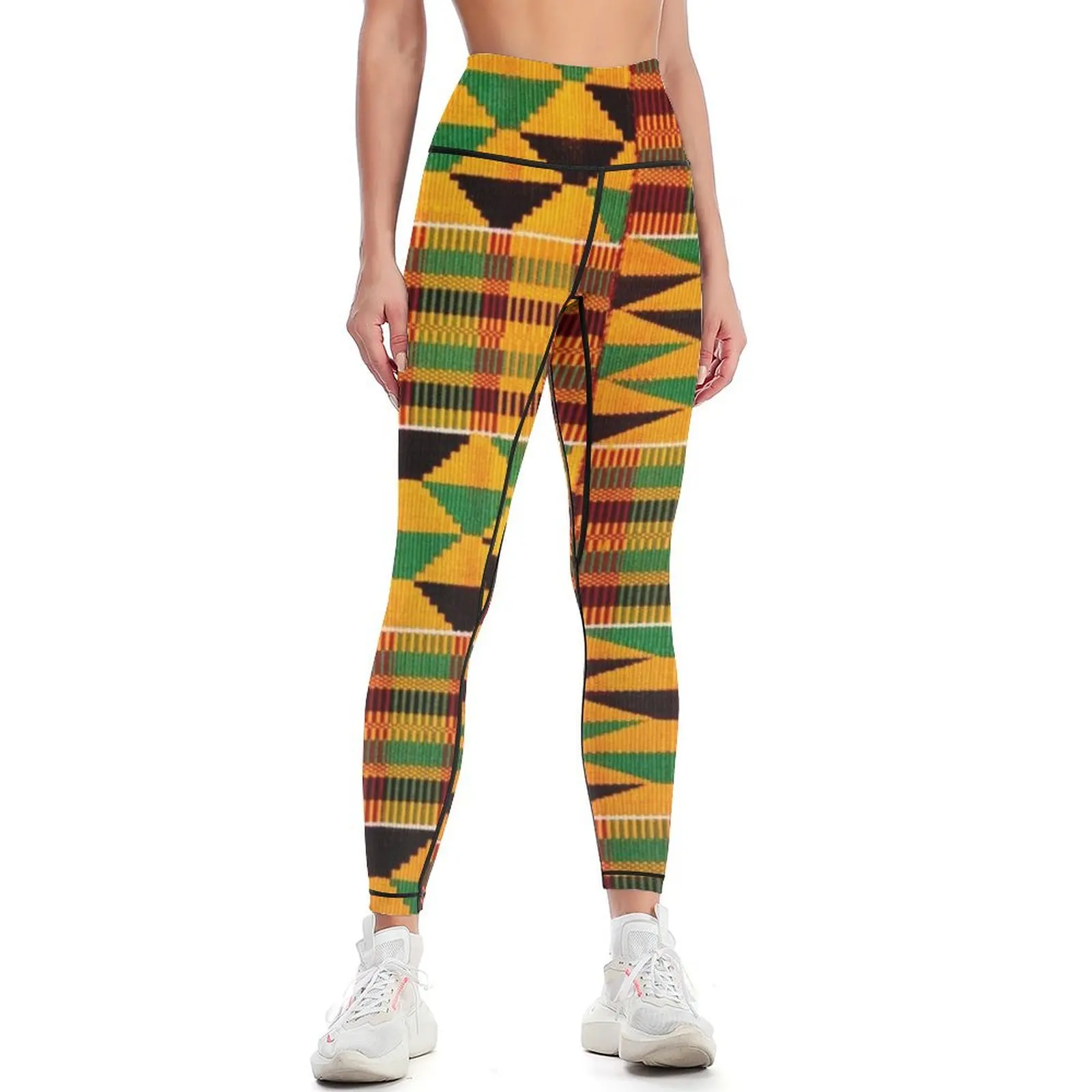 

African Pattern | Authentic Kente Cloth Pattern | African Ghana Design Leggings gym's clothing Womens Leggings