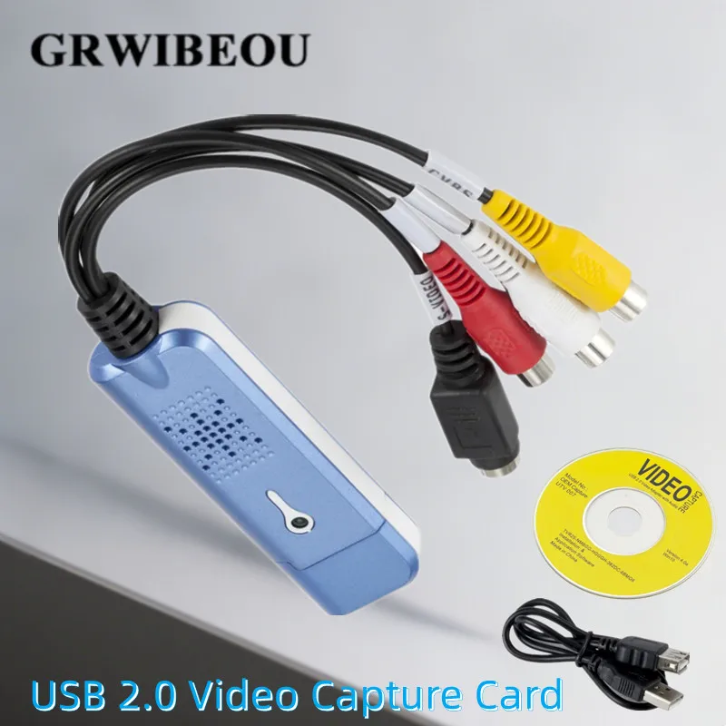 

VHS VCR to Digital Converter USB 2.0 Video Capture Card for Camcorder DVD TV Win 7/8/10 USB Audio Video Capture Card Adapter