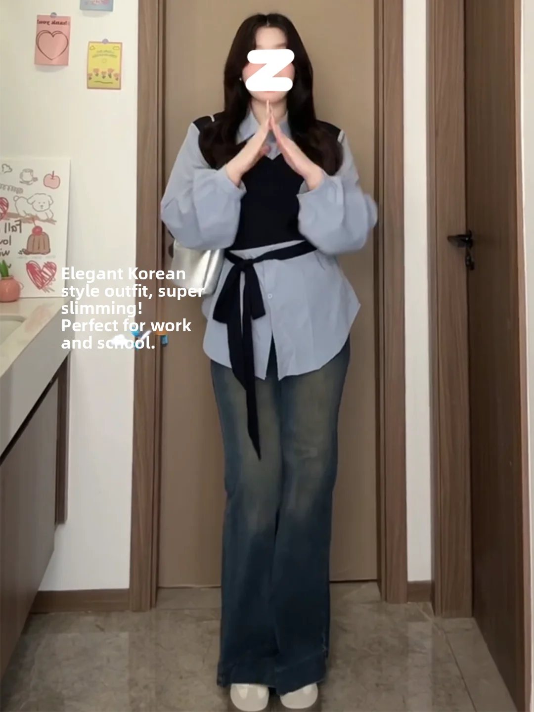 Plus Size Damen Lazy Sle irt Weste mit Gürtel, zweiteiliges Look, schlankmachendes Oberteil, faionable Herbst Winter, Neuankömmling, Pendler-Sle