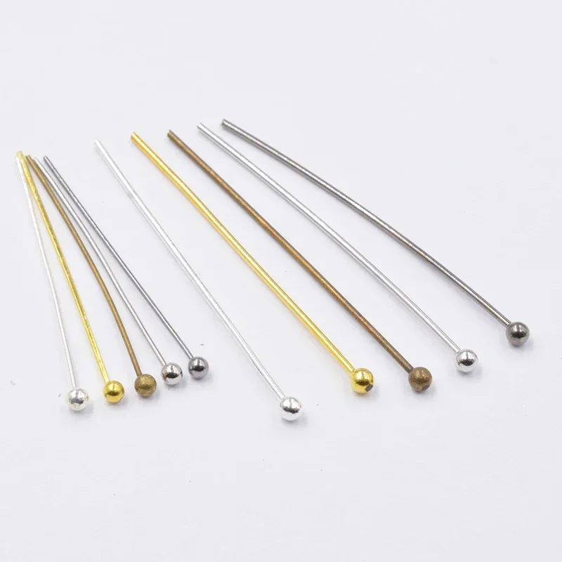 200pcs Dia 0.5/0.7mm 12-35mm Metal Ball Head Pins Needles Beads Handmade for DIY Jewelry Making Accessories Earring Findings