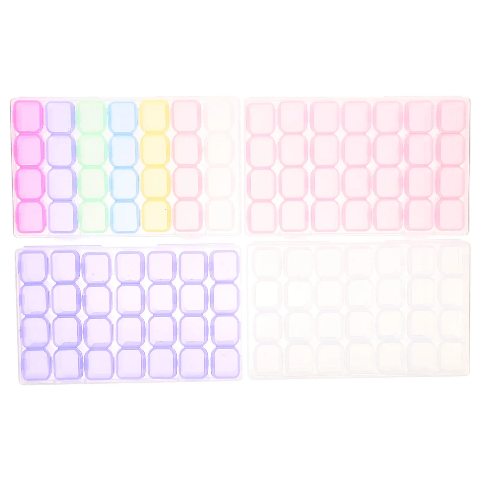 

4pcs Nail Tool Storage Box PP Material Durable Bathroom Toiletry Organizer Makeup Beads Case Household Storage Solution