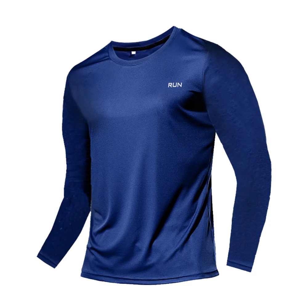Camiseta Casual Esportiva de Manga Longa com Gola Redonda, Respirável, para Corrida, Treinamento e Fitness, Ideal para Uso Diário ao Ar Livre