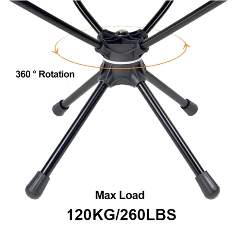 Imagen 2 del producto Sillas plegables para exteriores, silla giratoria para acampar, sillas ligeras para pescar en la playa con bolsa de transporte para Picnic y senderismo