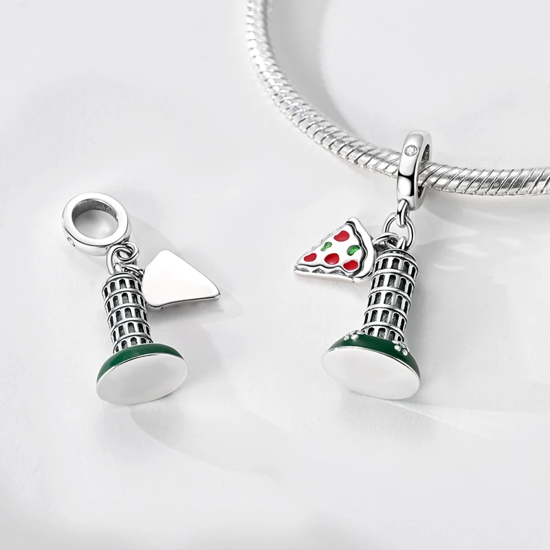 Original 925 Sterling Silber Charms Perle Zirkonium Mond Sterne Flugzeug Fußball Löwe Anhänger Passend für Damen Armband Schmuck Geschenk – Detail 5
