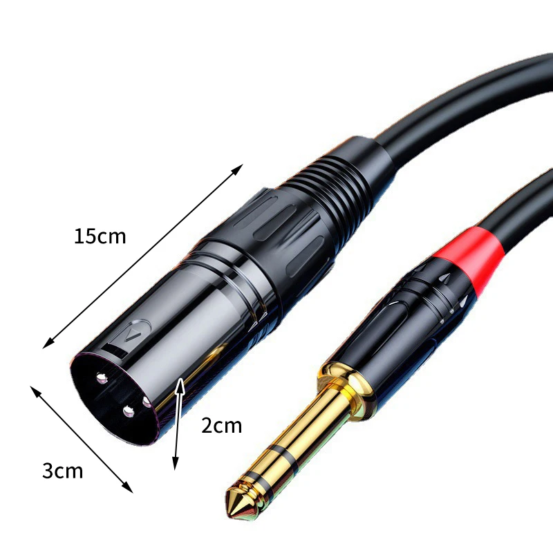 Microphone Cable XLR 3-Pin To Jack 6.5mm Mic Lead Aux Cord TRS 6.35 mm/6.5 Mm Male To XLR Female Cord For AMP Pro Audio 1m-3m