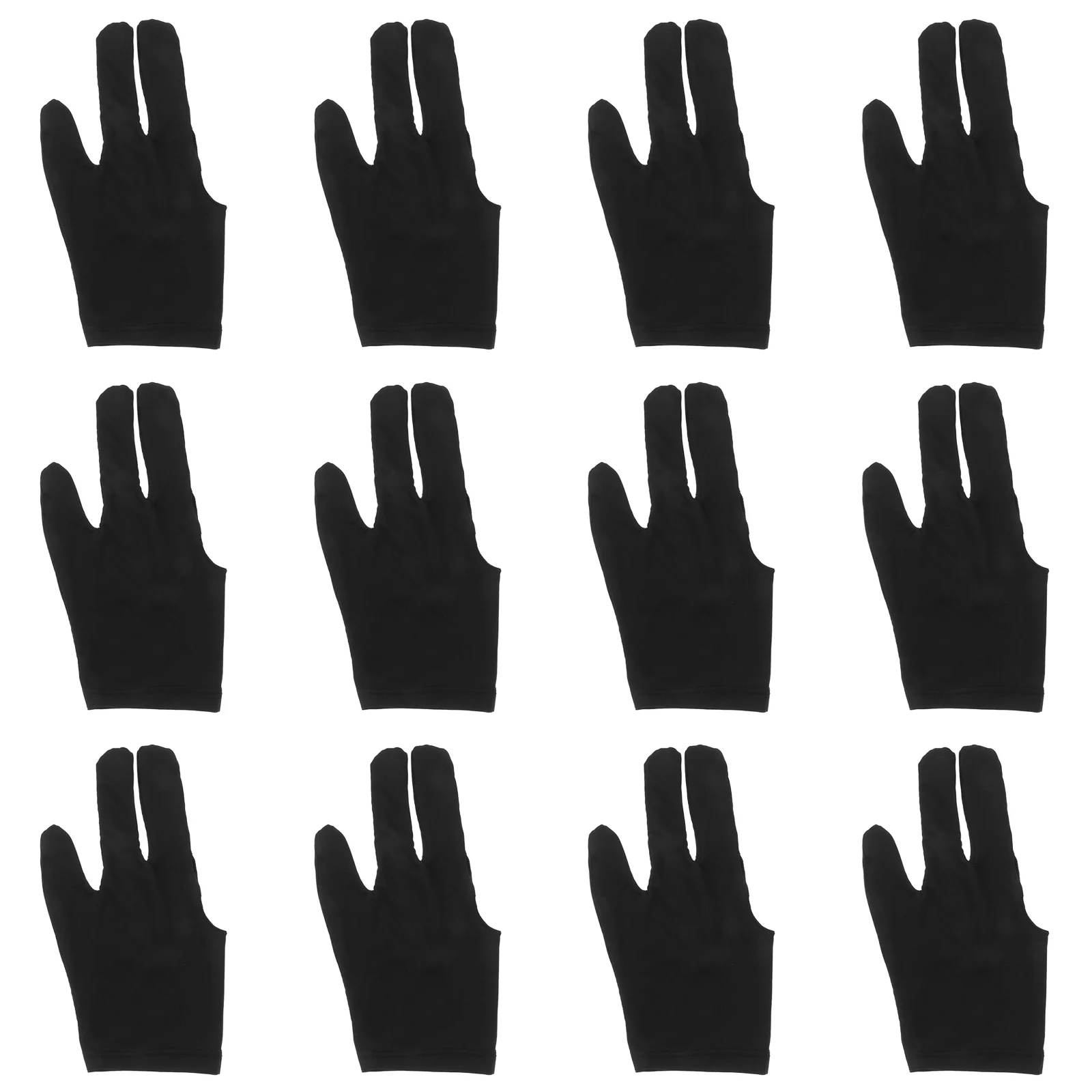 12 Pcs Three Finger Accessory Billiard Cue Glove 3 Fingers Gloves for Kids Snooker Billiards Mittens Accessories