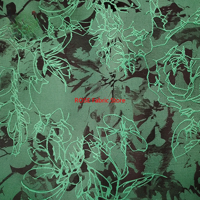 1 meter Embossed Ink Painting Style Jacquard Fabric Soft Dress Skirt Bag Decorative Sewing Fabric